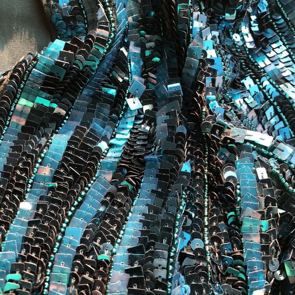 Rêve Riche Miesha Dress Forest Green Sequins Party - Picture 6 of 9